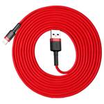 BASEUS CAFULE CABLE DURABLE NYLON CORD USB / LIGHTNING QC3.0 2A 3M RED (CALKLF-R09)