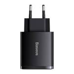 BASEUS COMPACT QUICK CHARGER USB TYPE C / 2X USB 30W 3A POWER DELIVERY QUICK CHARGE BLACK (CCXJ-E01)