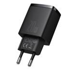 BASEUS COMPACT QUICK CHARGER USB TYPE C / USB 20 W 3 A POWER DELIVERY QUICK CHARGE 3.0 BLACK (CCXJ-B01)