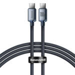 BASEUS CRYSTAL SHINE SERIES CABLE USB CABLE FOR FAST CHARGING AND DATA TRANSFER USB TYPE C - USB TYPE C 100W 1.2M BLACK (CAJY000601)