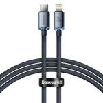 BASEUS CRYSTAL SHINE SERIES FAST CHARGING DATA CABLE USB TYPE C TO LIGHTNING 20W 1.2M BLACK (CAJY000201)