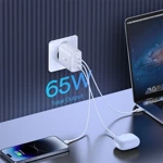 BASEUS CUBE PRO 65W GAN CHARGER 2X USB-C USB-A - WHITE