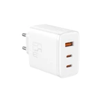 BASEUS CUBE PRO 65W GAN CHARGER 2X USB-C USB-A - WHITE