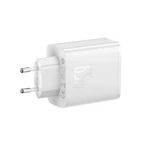 BASEUS CUBE PRO 65W GAN CHARGER 2X USB-C USB-A - WHITE