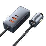 BASEUS SHARE TOGETHER 3X USB / USB TYPE C CAR CHARGER 120W PPS QUICK CHARGE POWER DELIVERY GRAY (CCBT-B0G)