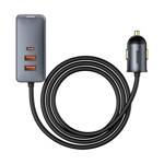 BASEUS SHARE TOGETHER 3X USB / USB TYPE C CAR CHARGER 120W PPS QUICK CHARGE POWER DELIVERY GRAY (CCBT-B0G)