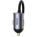 BASEUS SHARE TOGETHER 3X USB / USB TYPE C CAR CHARGER 120W PPS QUICK CHARGE POWER DELIVERY GRAY (CCBT-B0G)