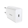 BASEUS SPEED MINI QUICK CHARGER, USB-C, PD, 3A, 20W (WHITE)