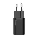 BASEUS SUPER SI 1C FAST WALL CHARGER USB TYPE C 20 W POWER DELIVERY + USB TYPE C - LIGHTNING CABLE 1 M BLACK (TZCCSUP-B01)