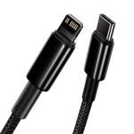 BASEUS USB TYPE C - LIGHTNING CABLE POWER DELIVERY FAST CHARGE 20 W 1 M BLACK (CATLWJ-01)