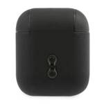 BMW BMA2SSLBK AIRPODS 1/2 COVER BLACK/BLACK GENIUNE LEATHER SILVER LOGO