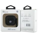 BMW BMA4SSLBK AirPods 4 cover             czarny/black Geniune Leather Silver Logo