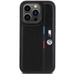 BMW BMHCP15L23PUPVK iPhone 15 Pro 6.1" czarny/black hardcase Perforated Tricolor Line