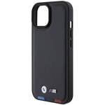 BMW BMHCP15S22PTDK iPhone 15 / 14 / 13  6.1" czarny/black Leather Stamp Tricolor