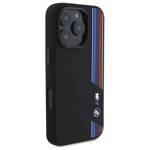 BMW BMHMP16X23SCUK iPhone 16 Pro Max      6.9" czarny/black hardcase Silicone Cut Tricolor Lines MagSafe