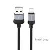 BOROPHONE USB KABEL - BX28 2.4A LIGHTNING 1M BLACK-GRAY