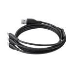 Baseus Kabel ultra-szybkiego ładowania One-for-Three USB-A do M+L+C 3.5A 0.8m Czarny