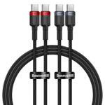 Baseus kabel Cafule Charging Cable USB-C to USB-C 100W 1m 2pcs Red czarny+Grey czarny