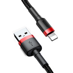 Baseus kabel Cafule USB - Lightning 0,5m 2,4A czerwono-czarny