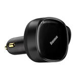 Baseus ładowarka samochodowa Enjoyment Retractable 2w1 30W czarna z kablem 2x USB-C