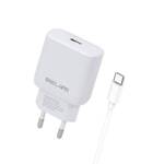 Beline Ład. siec. 1x USB-C 25W + kabel USB-C biała /white PD 3.0  BLNCW25C GaN