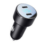 CAR CHARGER 2X USB C 70W WITH LED DISPLAY JOYROOM JR-CCD02 - BLACK