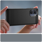 CARBON CASE CASE FOR REALME C33 FLEXIBLE SILICONE CARBON COVER BLACK