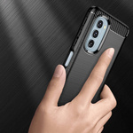 CARBON CASE FLEXIBLE COVER SLEEVE MOTOROLA MOTO G51 5G BLACK