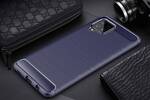 CARBON CASE FLEXIBLE COVER TPU CASE FOR SAMSUNG GALAXY A42 5G BLUE