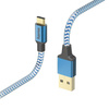 CHARGING CABLE / DATE "REFLEDED" USB TYPE-C-USB-A, 1.5M, BLUE