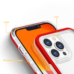CLEAR 3IN1 CASE FOR IPHONE 13 PRO FRAME COVER GEL RED