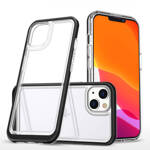 CLEAR 3IN1 CASE FOR IPHONE 14 SILICONE COVER WITH FRAME BLACK