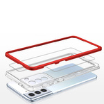 CLEAR 3IN1 CASE FOR SAMSUNG GALAXY S23+ SILICONE COVER WITH FRAME RED