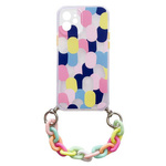 COLOR CHAIN CASE GEL FLEXIBLE ELASTIC CASE COVER WITH A CHAIN PENDANT FOR SAMSUNG GALAXY A12 MULTICOLOUR  (1)