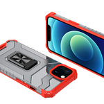 CRYSTAL RING CASE KICKSTAND TOUGH RUGGED COVER FOR IPHONE 12 RED