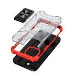 CRYSTAL RING CASE KICKSTAND TOUGH RUGGED COVER FOR IPHONE 12 RED