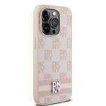 DKNY DKHCP14LPCPTSSP iPhone 14 Pro 6.1" różowy/pink hardcase Leather Checkered Mono Pattern & Printed Stripes