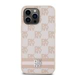 DKNY DKHCP14XPCPTSSP iPhone 14 Pro Max 6.7" różowy/pink hardcase Leather Checkered Mono Pattern & Printed Stripes