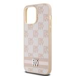 DKNY DKHCP14XPCPTSSP iPhone 14 Pro Max 6.7" różowy/pink hardcase Leather Checkered Mono Pattern & Printed Stripes