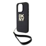 DKNY DKHCP15LPBSWSK iPhone 15 Pro 6.1" czarny/black hardcase Wrist Strap Stock Logo