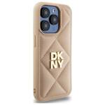 DKNY DKHCP15LPQDSLE iPhone 15 Pro 6.1"    beżowy/beige Quilted Stack Logo