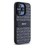 DKNY DKHCP15LPRTHSLK iPhone 15 Pro 6.1" czarny/black hardcase Leather Mono Stripe & Metal Logo