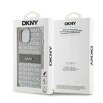 DKNY DKHCP15MPRTHSLE iPhone 15 Plus / 14 Plus 6.7" beżowy/beige hardcase Leather Mono Stripe & Metal Logo