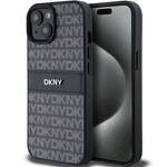 DKNY DKHCP15MPRTHSLK iPhone 15 Plus / 14 Plus 6.7" czarny/black hardcase Leather Mono Stripe & Metal Logo