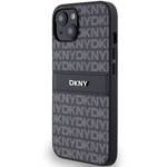 DKNY DKHCP15MPRTHSLK iPhone 15 Plus / 14 Plus 6.7" czarny/black hardcase Leather Mono Stripe & Metal Logo