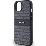 DKNY DKHCP15MPRTHSLK iPhone 15 Plus / 14 Plus 6.7" czarny/black hardcase Leather Mono Stripe & Metal Logo