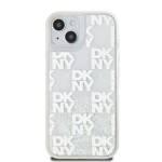 DKNY DKHCP15SLCPEPT iPhone 15 / 14 / 13 6.1" biały/white hardcase Liquid Glitter Multilogo