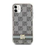 DKNY DKHMN61HCPTSE iPhone 11 / Xr 6.1" beżowy/beige hardcase IML Checkered Mono Pattern & Printed Stripes MagSafe