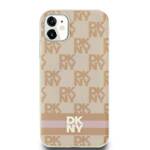 DKNY DKHMN61HCPTSP iPhone 11 / Xr 6.1" różowy/pink hardcase IML Checkered Mono Pattern & Printed Stripes MagSafe