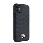 DKNY DKHMN61PSHRPSK iPhone 11 / Xr 6.1" czarny/black hardcase Leather Monogram Pattern Metal Logo MagSafe